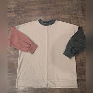 Color Block Ribbed Top Size XL